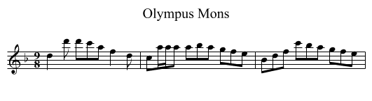Olympus Mons - staff notation