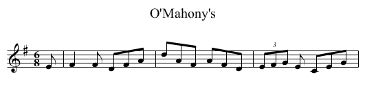 O'Mahony's - staff notation