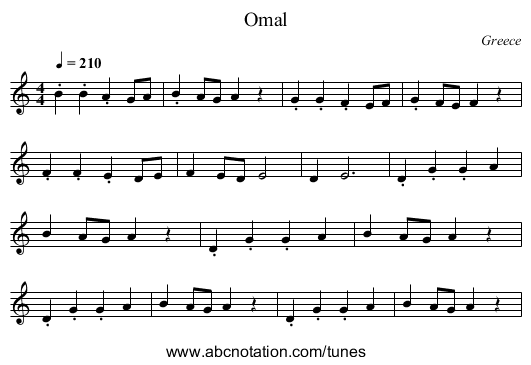 Omal - staff notation