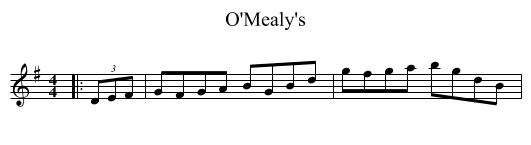 O'Mealy's - staff notation
