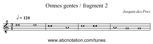Omnes gentes / fragment 2 - staff notation
