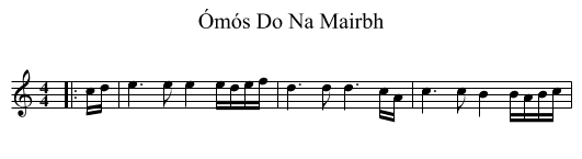 Ómós Do Na Mairbh - staff notation
