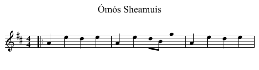 Ómós Sheamuis - staff notation