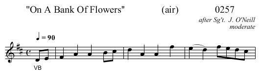 On A Bank Of Flowers''               (air)               0257 - staff notation