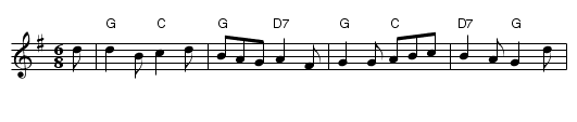 On Christmas Night - staff notation