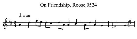 On Friendship. Roose.0524 - staff notation