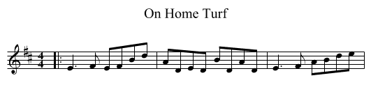 On Home Turf - staff notation
