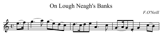 On Lough Neagh's Banks - staff notation