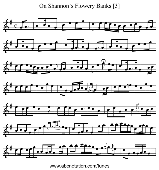 On Shannon’s Flowery Banks [3] - staff notation