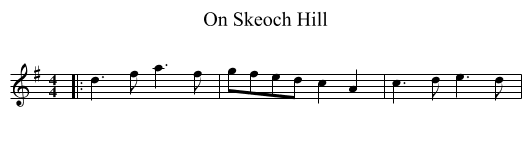 On Skeoch Hill - staff notation