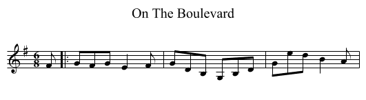 On The Boulevard - staff notation