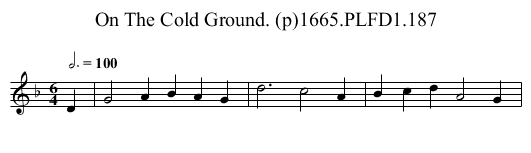 On The Cold Ground. (p)1665.PLFD1.187 - staff notation