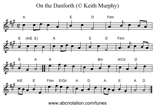 On the Danforth (© Keith Murphy) - staff notation