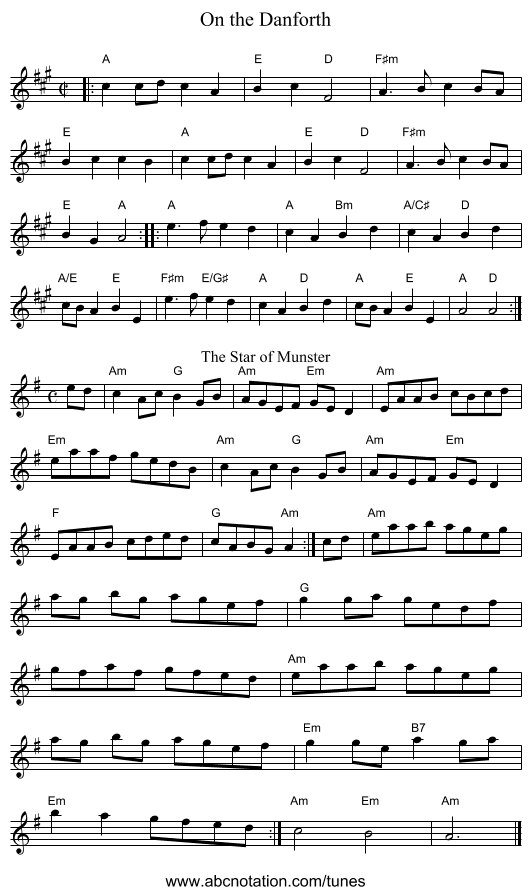 On the Danforth - staff notation