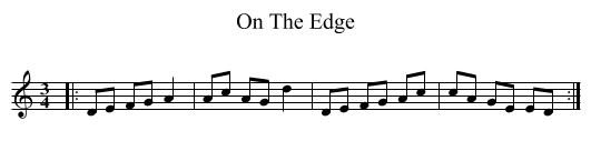 On The Edge - staff notation