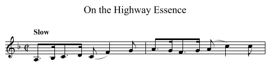 On the Highway Essence - staff notation