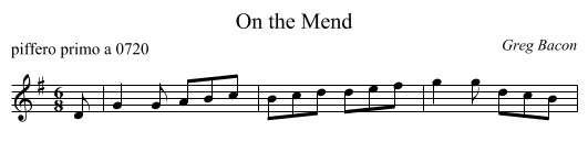On the Mend - staff notation
