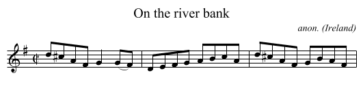 On the river bank - staff notation
