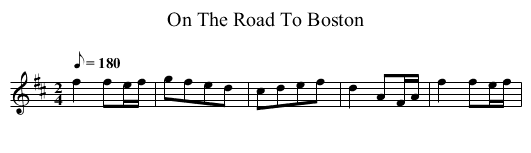 On The Road To Boston - staff notation