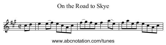 On the Road to Skye - staff notation