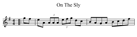On The Sly - staff notation