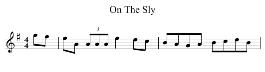 On The Sly - staff notation