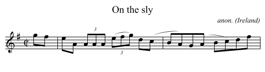 On the sly - staff notation