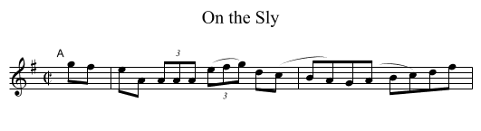 On the Sly - staff notation