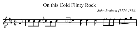 On this Cold Flinty Rock - staff notation