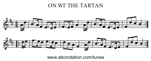 ON WI' THE TARTAN - staff notation