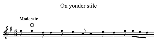 On yonder stile - staff notation