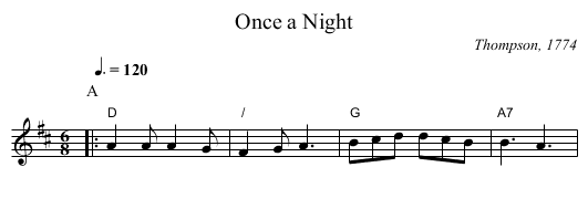 Once a Night - staff notation