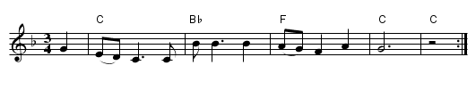Once I had a sweetheart - staff notation