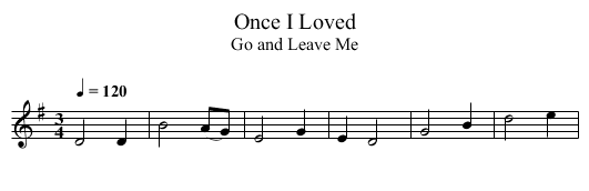 Once I Loved - staff notation