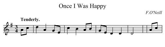 Once I Was Happy - staff notation