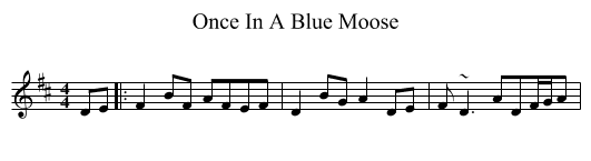 Once In A Blue Moose - staff notation