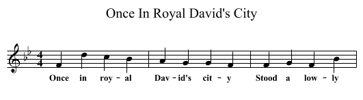 Once In Royal David's City - staff notation