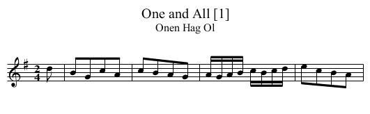 One and All [1] - staff notation