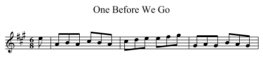 One Before We Go - staff notation