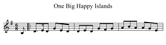 One Big Happy Islands - staff notation