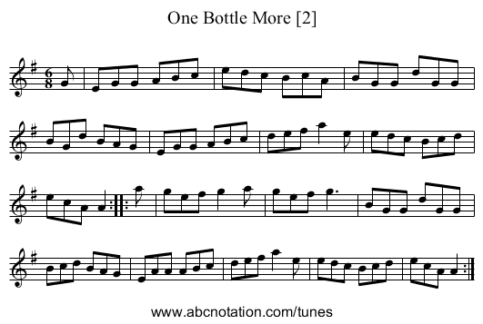One Bottle More [2] - staff notation