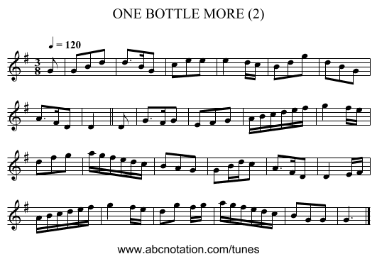 ONE BOTTLE MORE (2) - staff notation