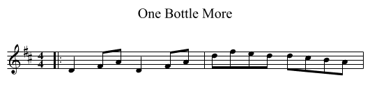 One Bottle More - staff notation