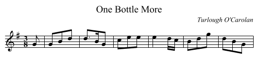 One Bottle More - staff notation