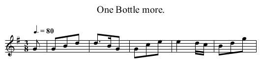 One Bottle more. - staff notation