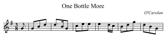 One Bottle More - staff notation