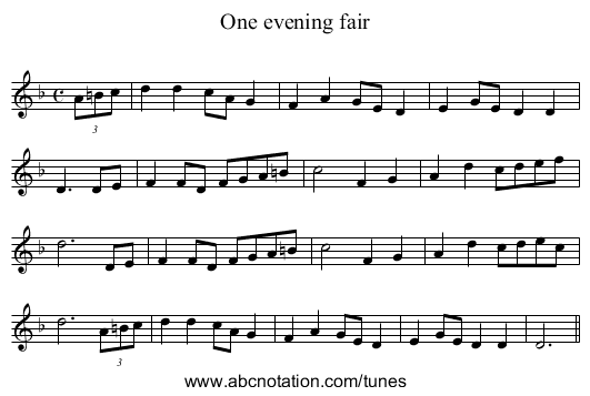 One evening fair - staff notation