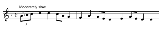One Evening Fair - staff notation