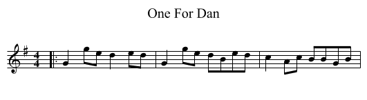 One For Dan - staff notation