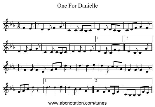 One For Danielle - staff notation